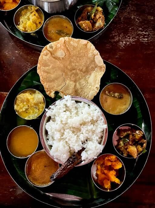 Tamil platter at Mangos Restaurant - one of the best places to eat in Jaffna