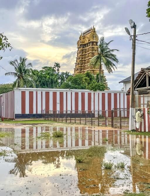 Side view of Nallur Kandaswamy Temple in Jaffna