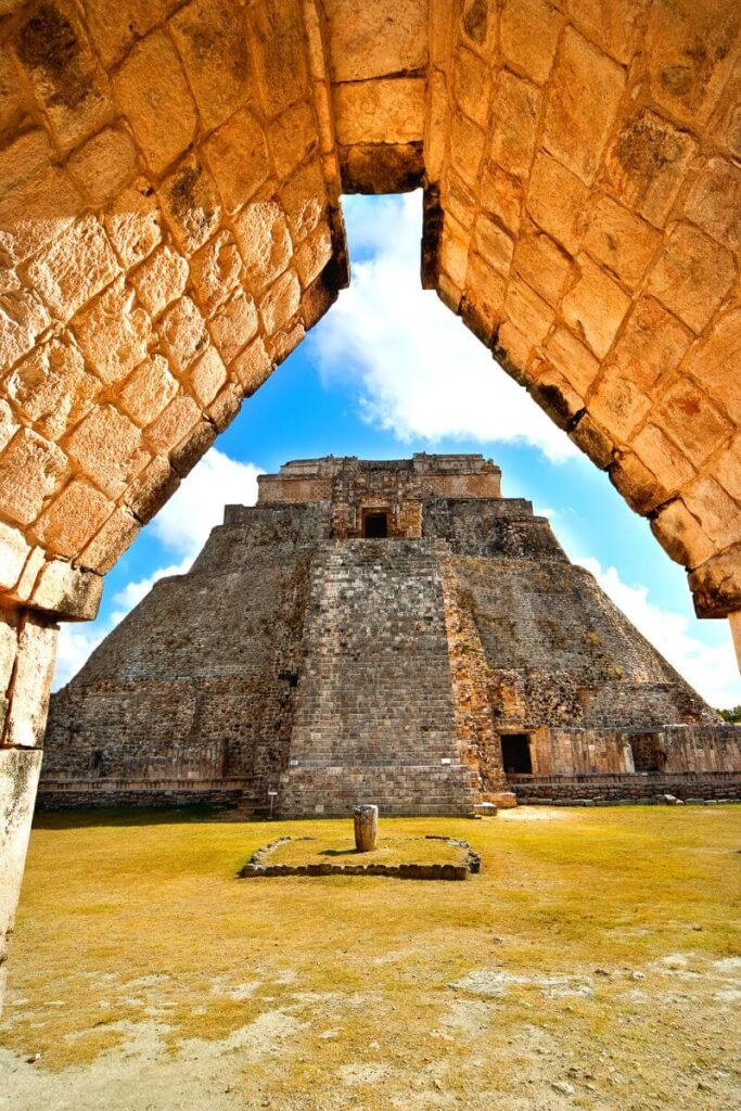 The massive pyramid of Uxmal Mayan Ruins