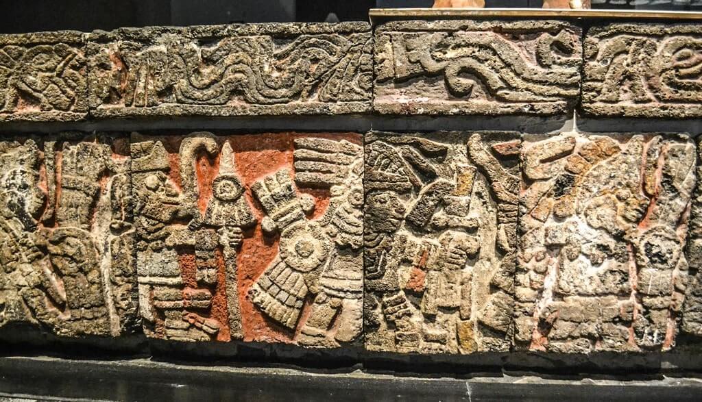 Aztec ruins at Templo Mayor Museum