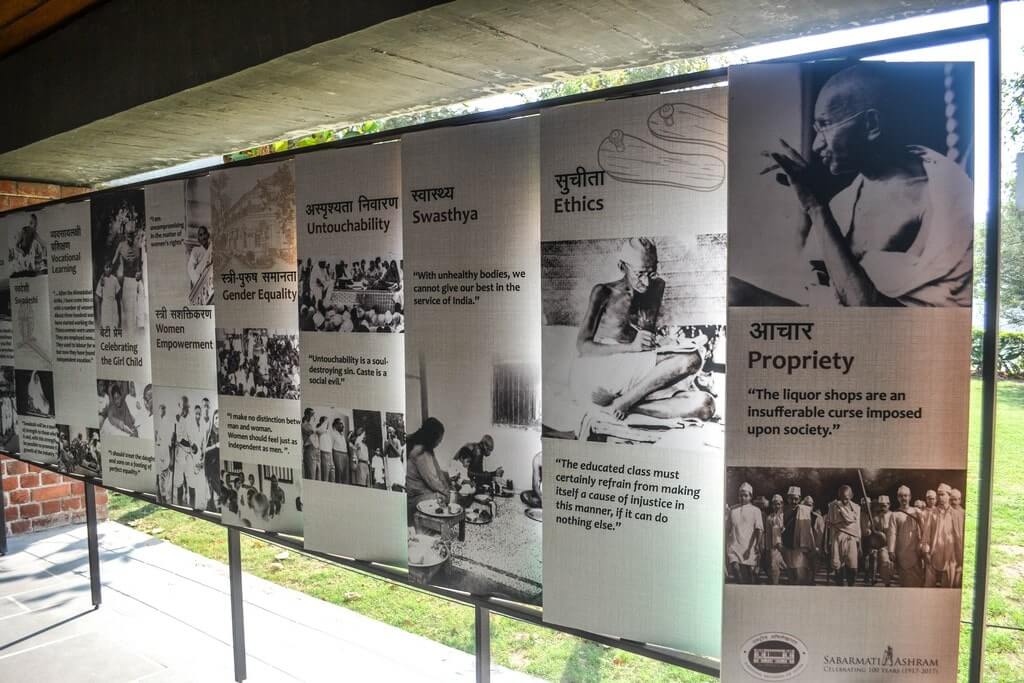 Displays at Sabarmati Ashram