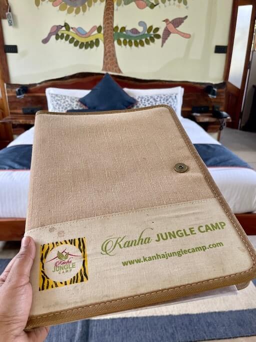 Kanha Jungle Camp brochure in room