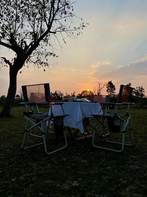 Sundowner set up in Kanha