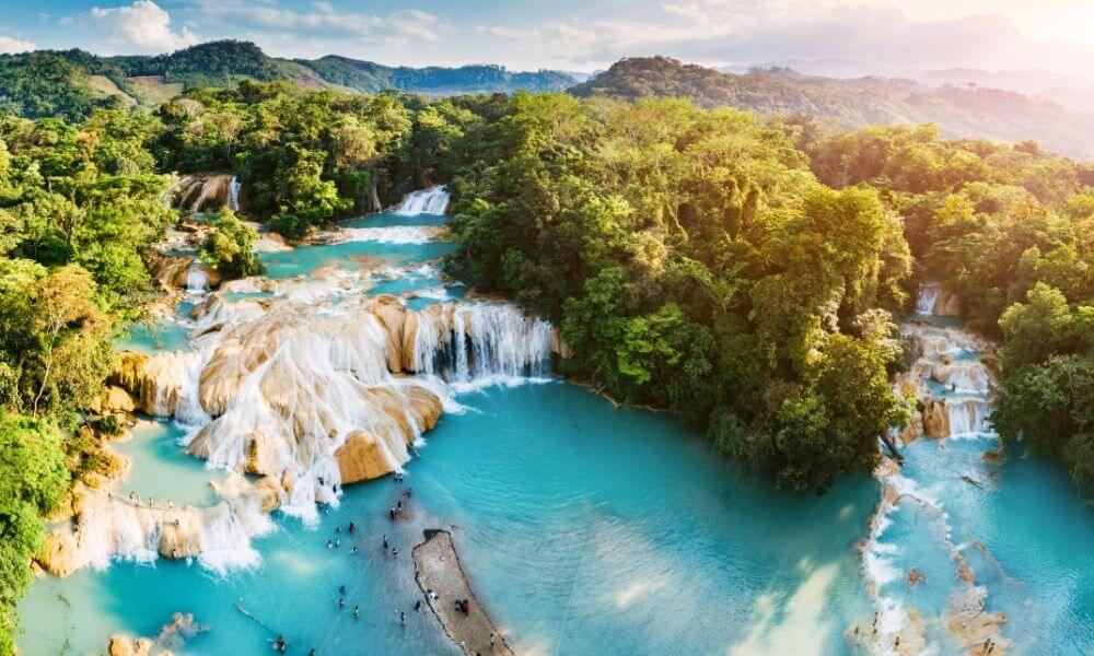 Agua Azul waterfalls in Chiapas Mexico
