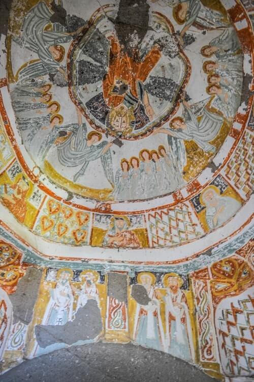 Frescoes on the ceiling of Agacalti Church