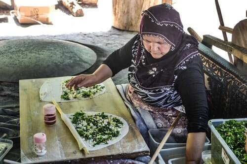 Woman making gozleme in Ilhara Valley