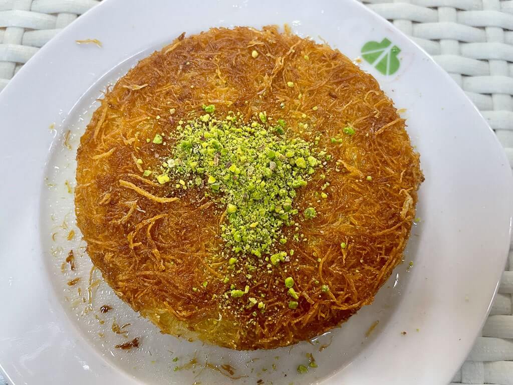 Kunafe at Gaziantepli Baklavari in Selcuk