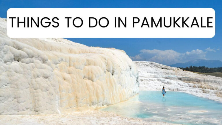 Traveling to Pamukkale Turkey? Check out these amazing things to do in Pamukkale including Pamukkale hotsprings, Hierapolis ruins, amphitheater, thermal pools, and other Pamukkale attractions. #Pamukkale #Turkey