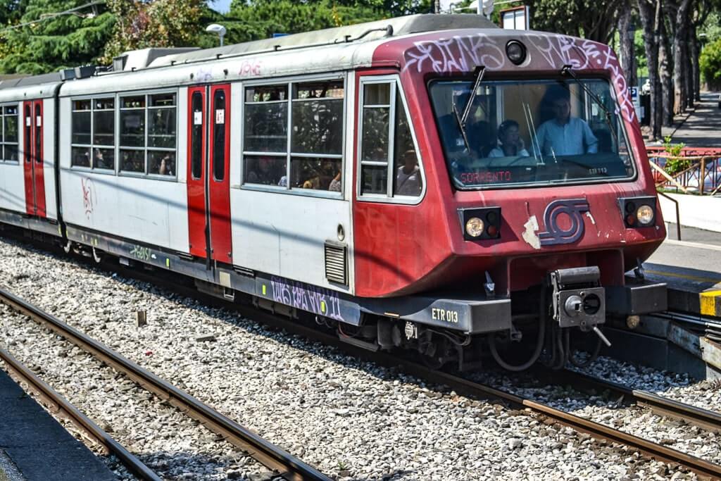 Circumvesuvian train from Naples to Pompeii