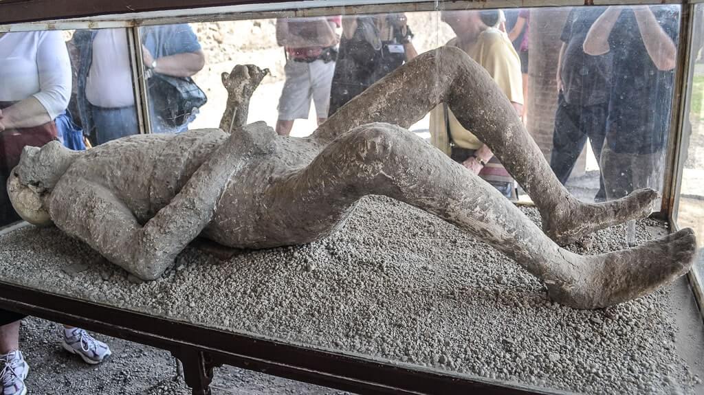 Human dead bodies remain preserved at the ruins of Pompeii