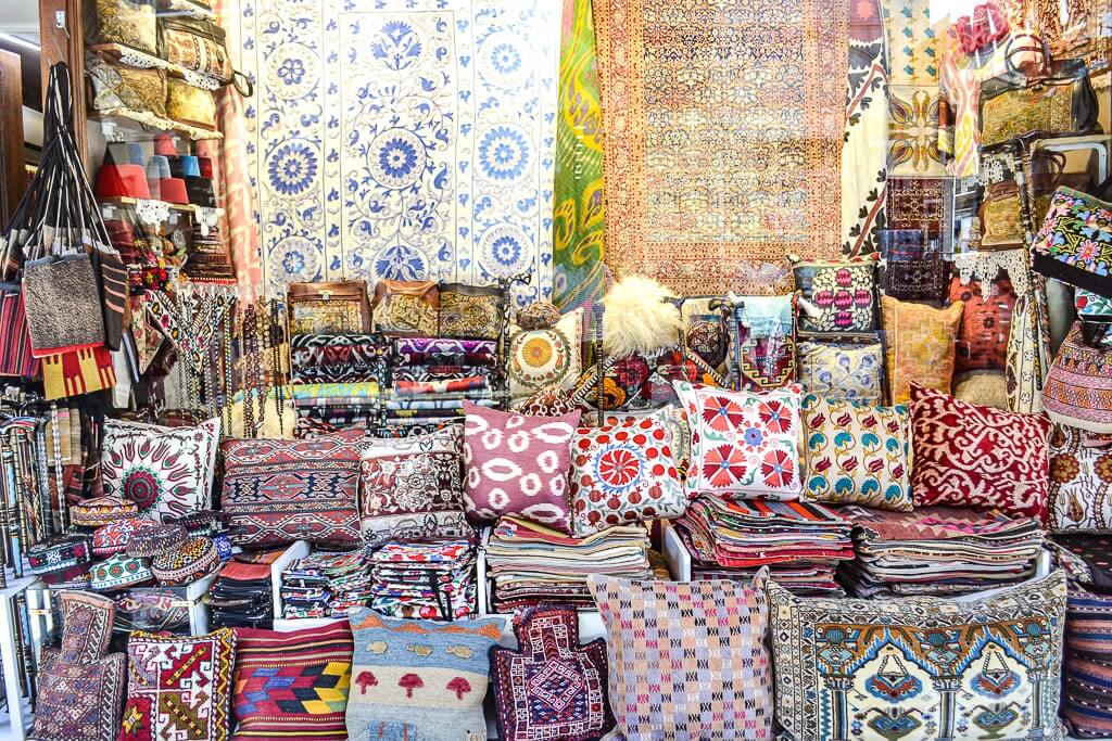 Turkish souvenir shop selling rugs and carpets