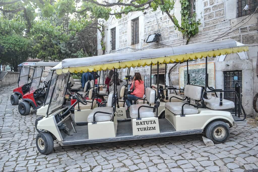 Golf carts in the historic center of Safranbolu.