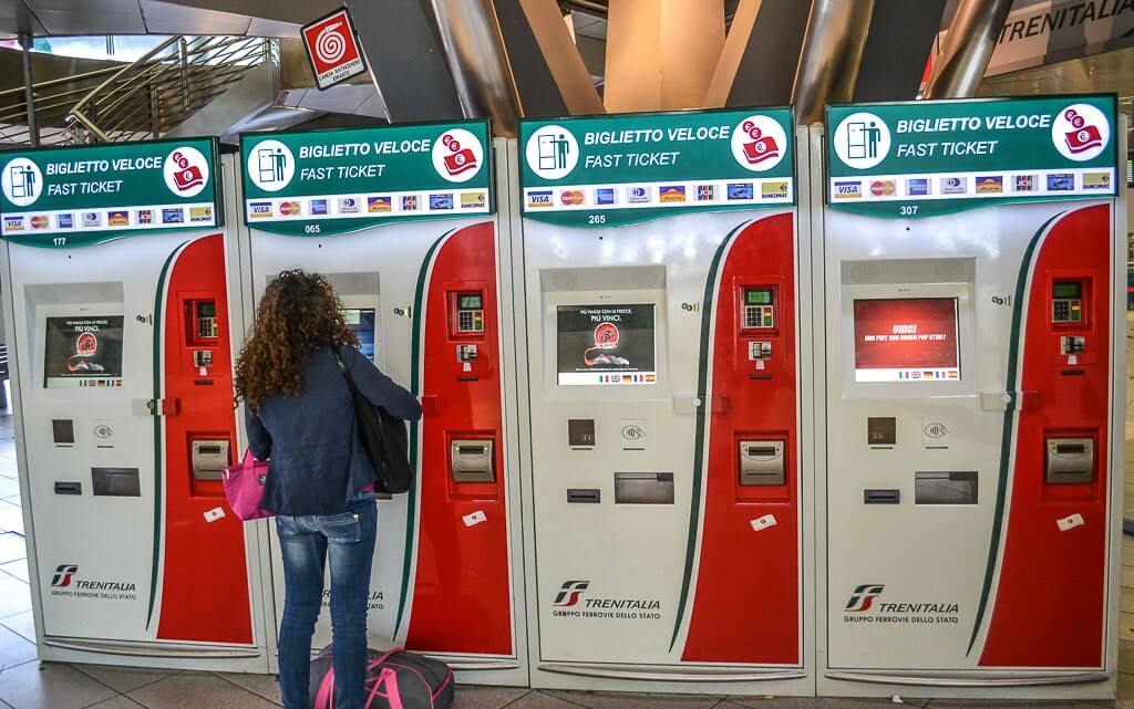 Trenitalia ticket machines in Italy