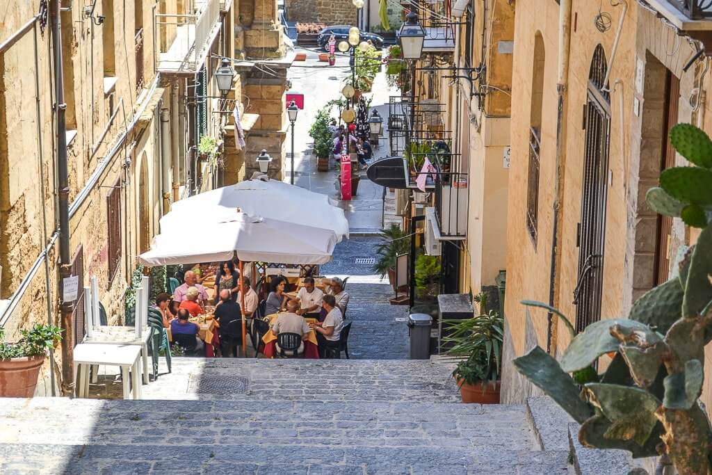 Open air dining in Agrigento Sicily