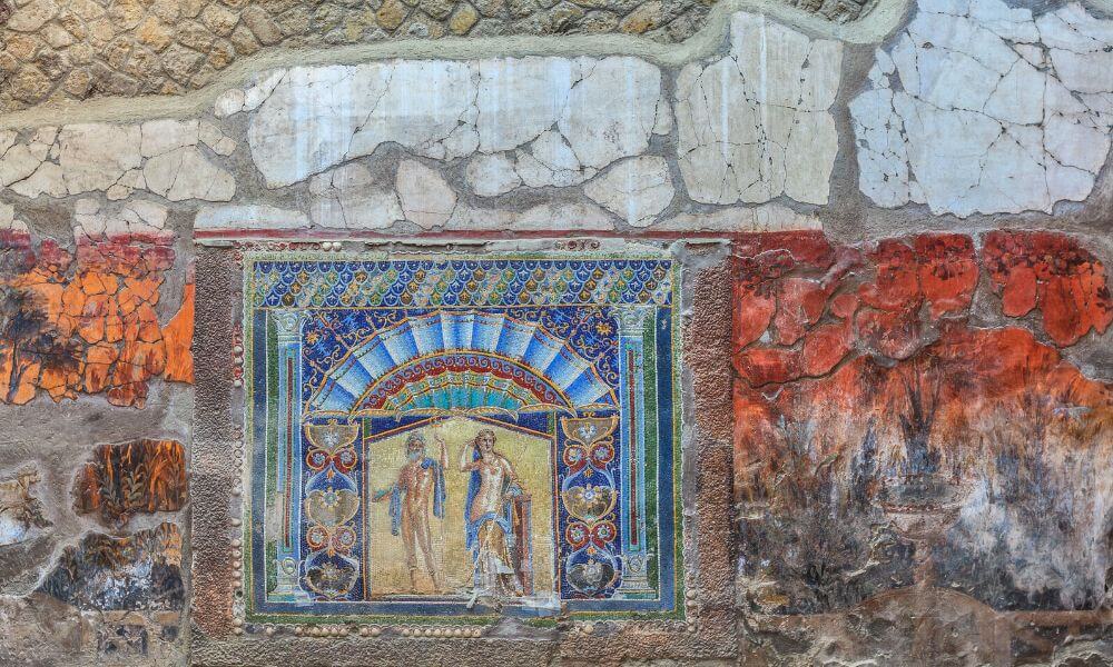 Wall mosaic at Herculaneum