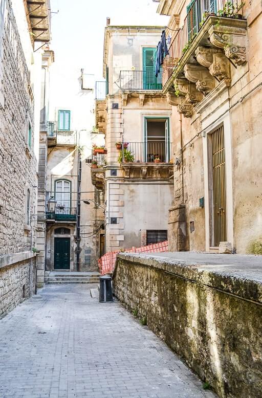 Narrow streets of Modica Sicily