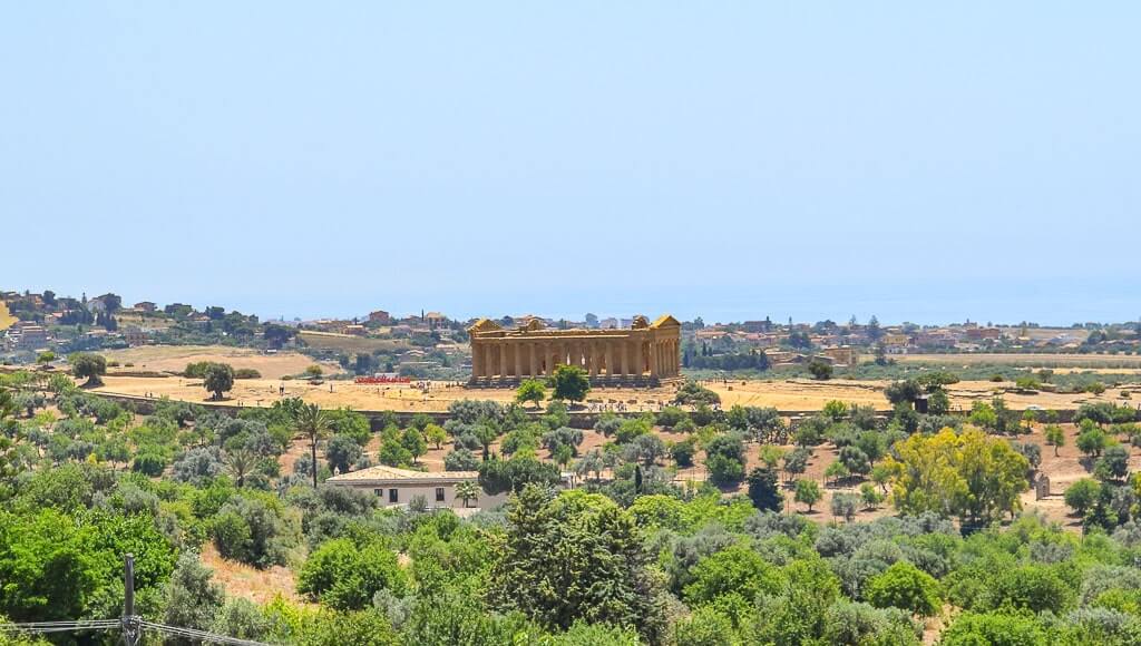 Temple view from the Agrigento hotel