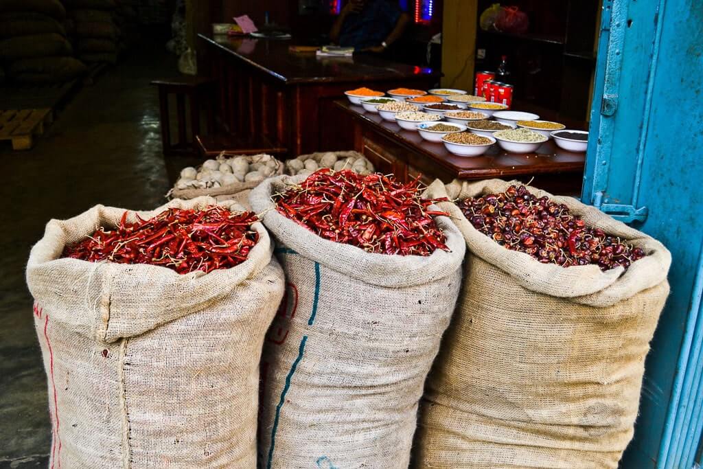 Red chilies at Pettah Market, Colombo