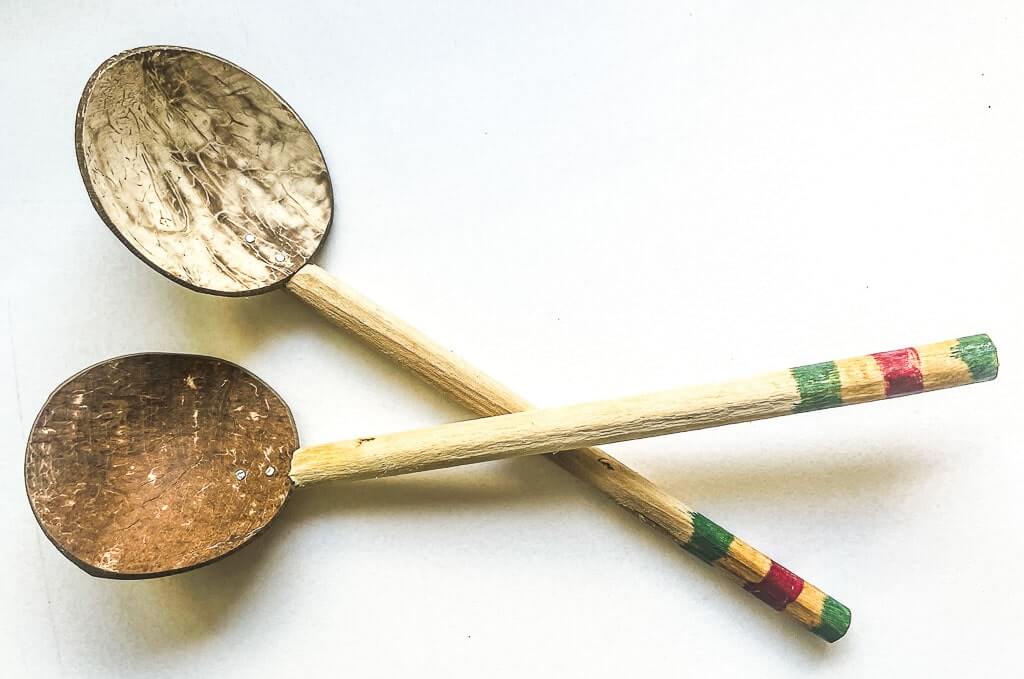 Wooden ladles used widely in Sri Lankan cooking