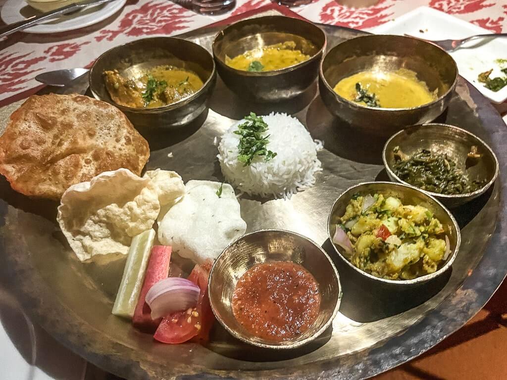 Baiga food platter at King's Lodge Bandhavgarh