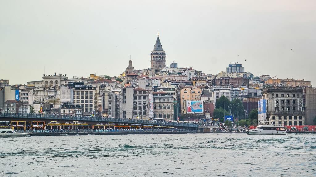 The Galata Bridge area of Istanbul