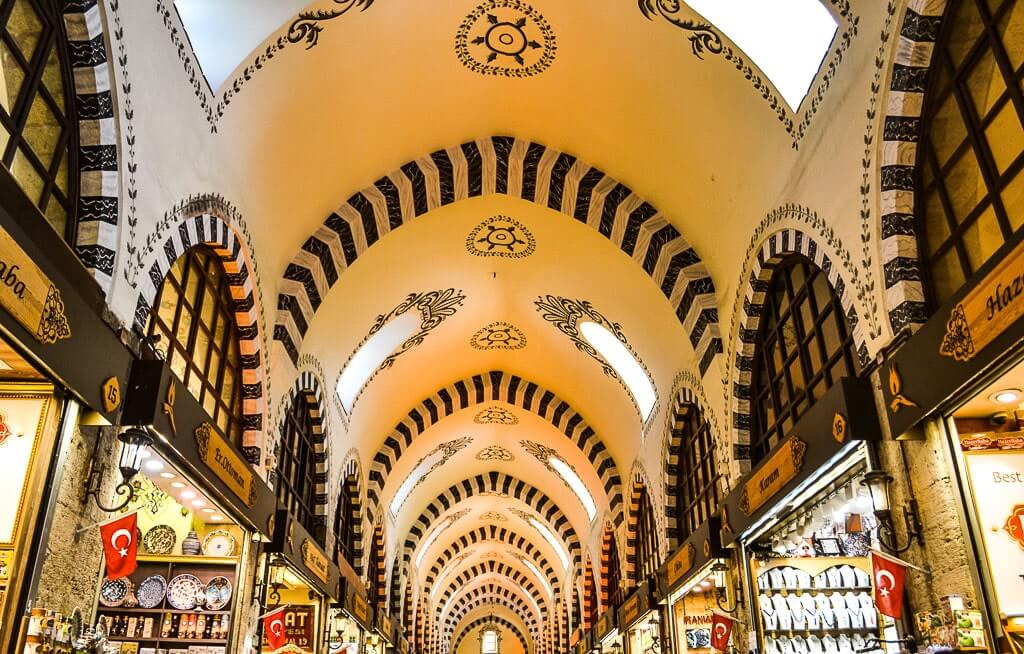 Iconic ceiling of Spice Bazaar Istanbul