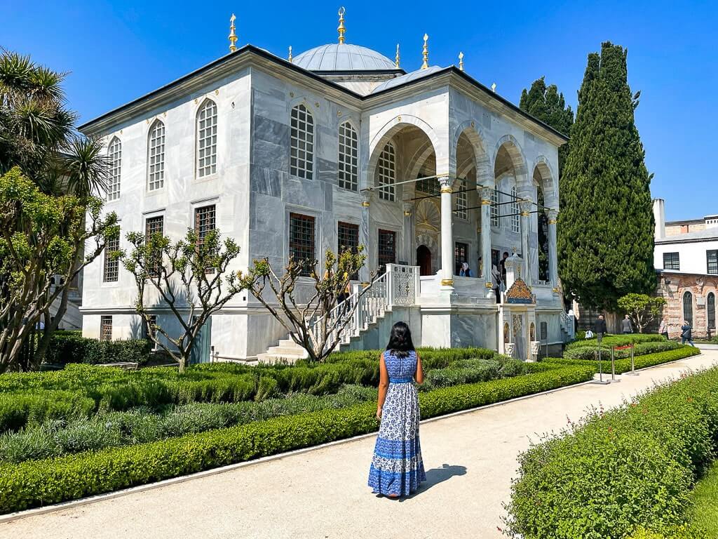 Author in front of the library at Topkapi Palace