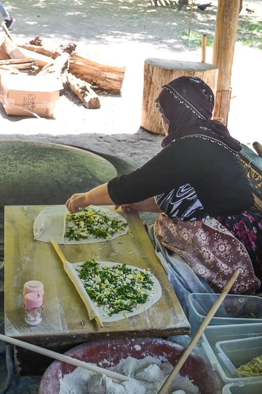 Local lady cooking in Turkey