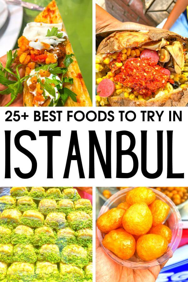 Wondering what to eat in Istanbul? Grab this ultimate Istanbul food guide with 25+ best foods to eat in Istanbul, amazing foodie experiences, and tons of best places to eat in Istanbul. #Istanbul #Food
