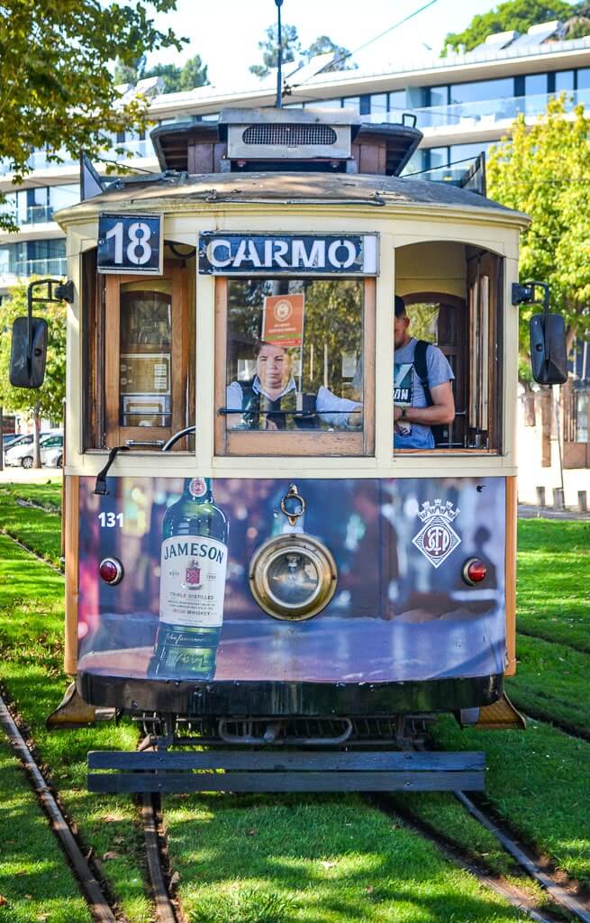 Tram ride in Porto Portugal