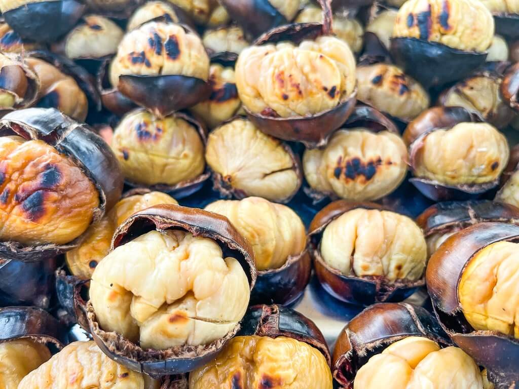Roasted chestnuts - famous street side snack of Istanbul