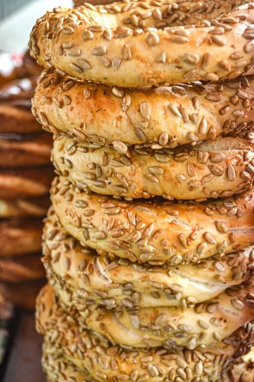 Stack of simit bread  - Istanbul best food