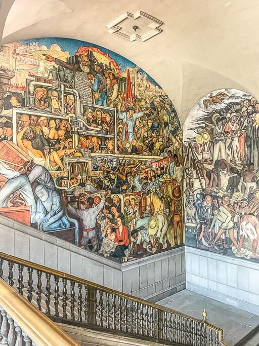 Mural panels at the grand stairway of National Palace