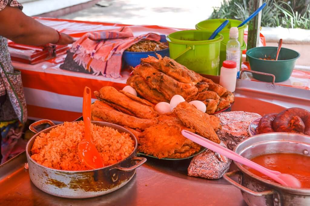 Eating local food in Xochimilco