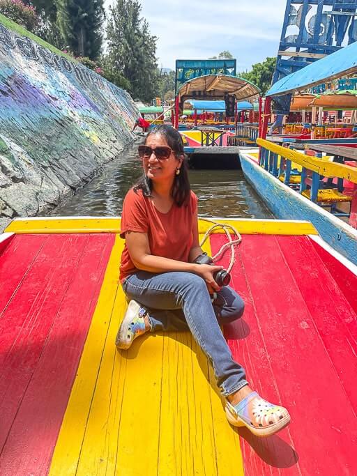 Author on one of the best Xochimilco tours