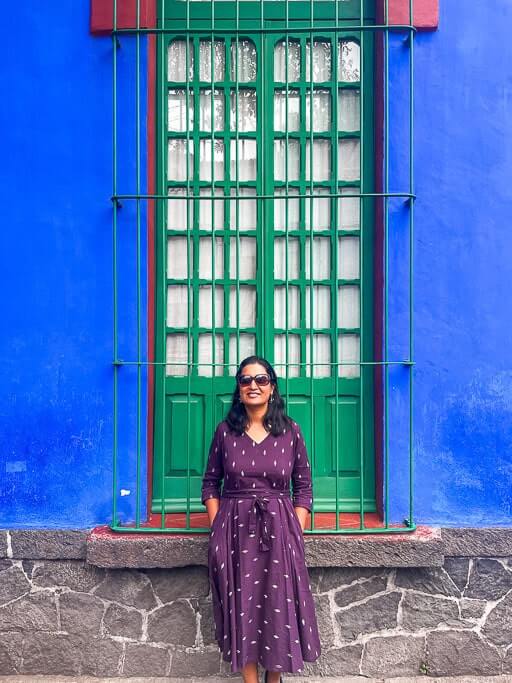 Author at Casa Azul - getting tickets to Frida Kahlo Museum before visiting is important