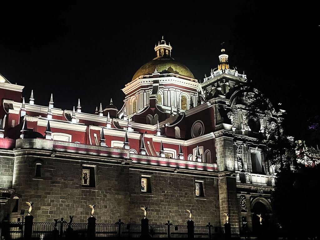 Lighted Puebla Cathedral