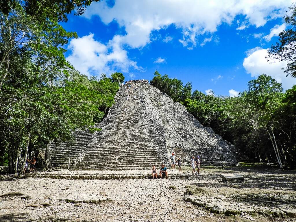 The Nohoch Mul Pyramids in Coba Mexico