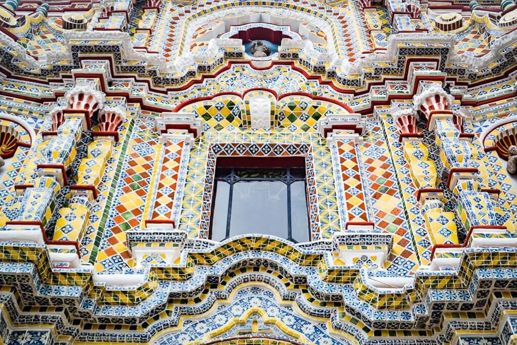 Acatepec Church facade in Cholula