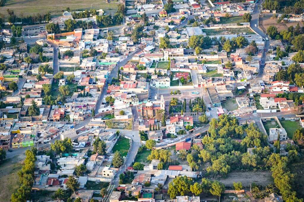 View of the town of San Juan Teotihuacan from above