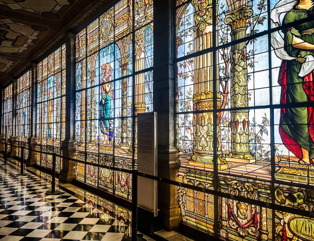 Stained Glass panels at Chapultepec Castle