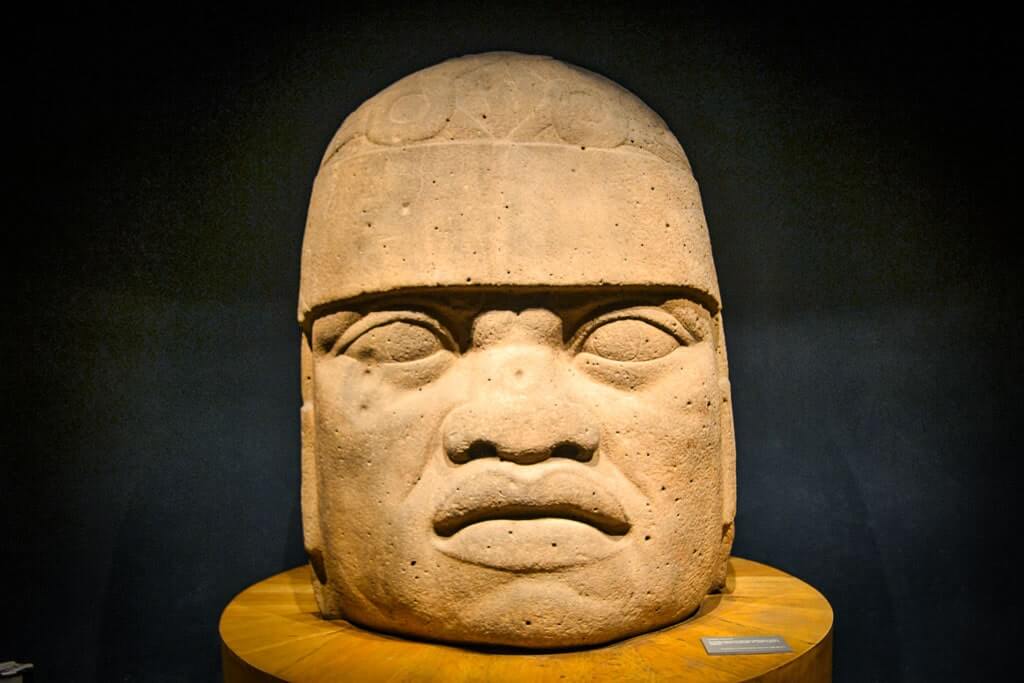 Giant Olmec Head at the National Museum of Anthropology in Mexico City