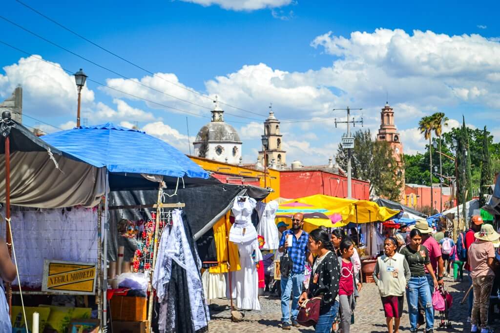 Colorful market right outside the Atotonilco Sanctuary
