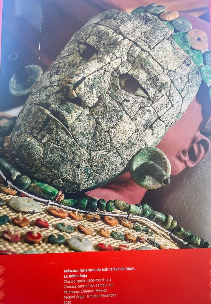 Jade-encrusted mask from the Ruins of Palenque - one of Mexico best hidden gems.