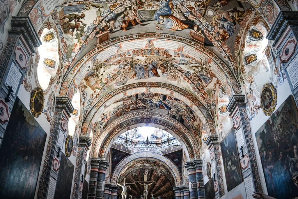 Stunning murals inside the Atotonilco Church