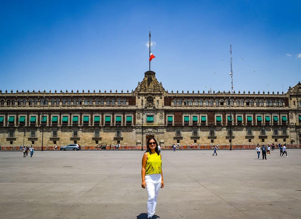 Author in front of the Mexico City National Palace
