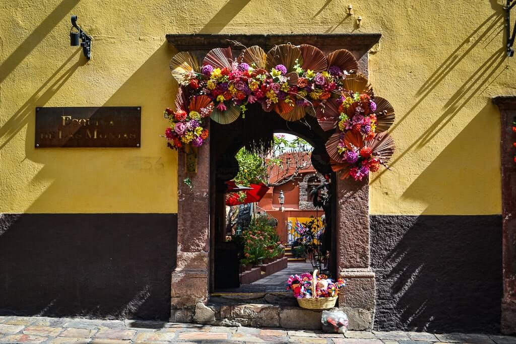 Flowered doorways in San Miguel de Allende