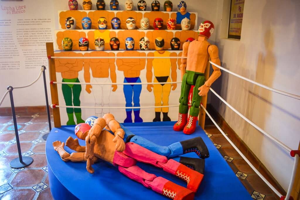 Lucha Libre toys at the Toy Museum in San Miguel de Allende