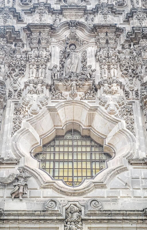 Intricate baroque carvings on Tepotzotlan church