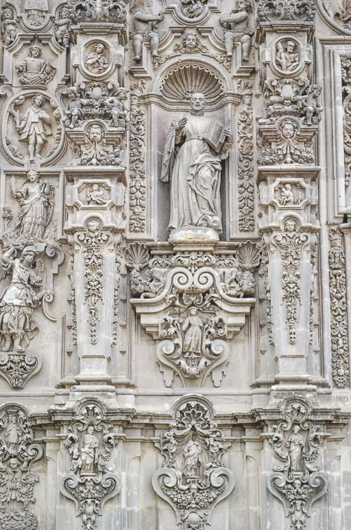 Intricate baroque carvings on Tepotzotlan church